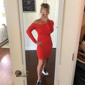 Free people Super comfy knit orange dress